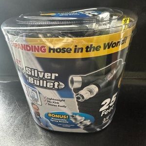 COPY - Pocket Hose Silver Bullet 25 ft Turbo Shot Nozzle Multiple Spray Pattern…